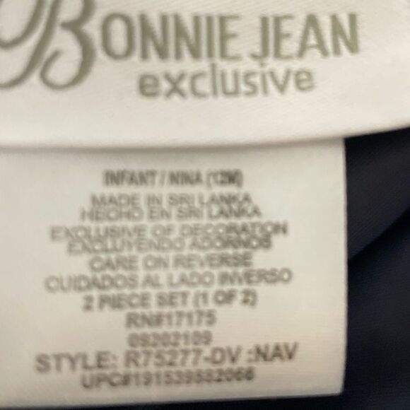 Bonnie Jean Exclusive dress w/ bloomers. 12 months. NWT. Navy/White - Picture 9 of 10